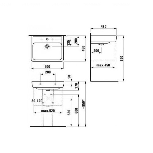 Умивальник Laufen PRO A 60 (H8189520001041)