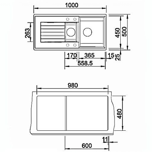 Кухонная мойка Blanco Zia 6S белый белый