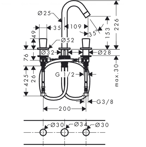 Змішувач для раковини Hansgrohe Logis (71133000)
