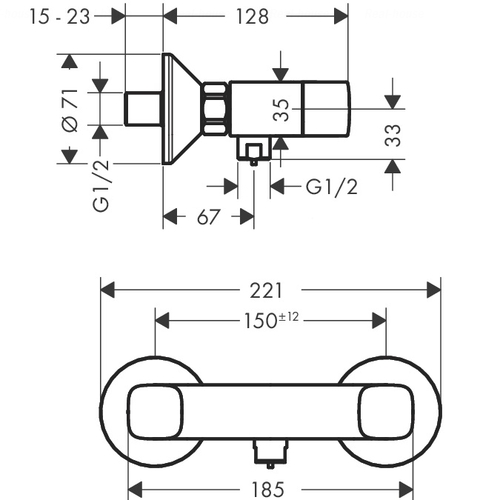 Змішувач для душу Hansgrohe Logis Classic (71263000)