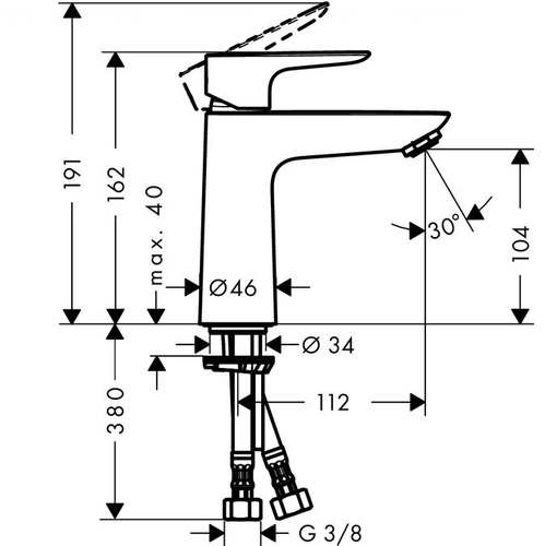Змішувач для раковини Hansgrohe Talis E 110 LowFlow (71715000)