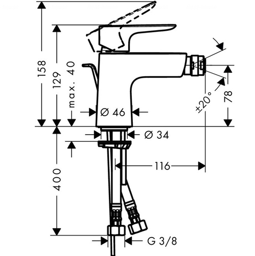 Змішувач для біде Hansgrohe Talis E (71720000)