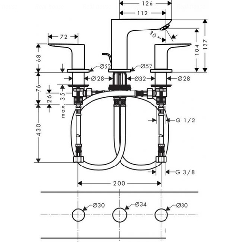 Змішувач для раковини Hansgrohe Talis E (71733000)