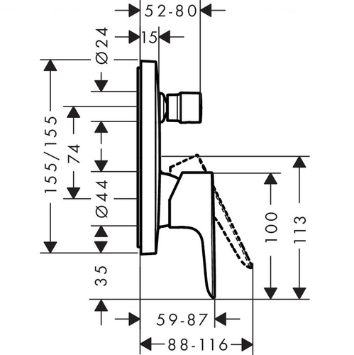 Змішувач для ванни та душу Hansgrohe Talis E (71745000)