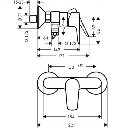 Змішувач для душу Hansgrohe Тalis E (71760000)