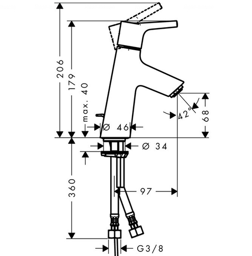 Змішувач для раковини Hansgrohe Тalis S 80 CoolStart (72014000)