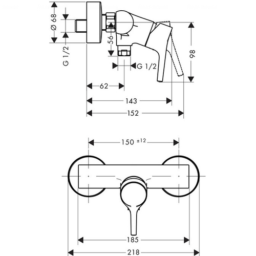 Змішувач для душу Hansgrohe Тalis S (72600000)