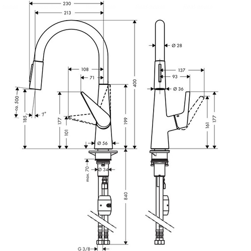 Змішувач для кухні Hansgrohe Тalis S (728130) хром хром