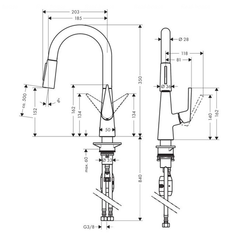 Змішувач для кухні Hansgrohe Talis S 160 (72815000)