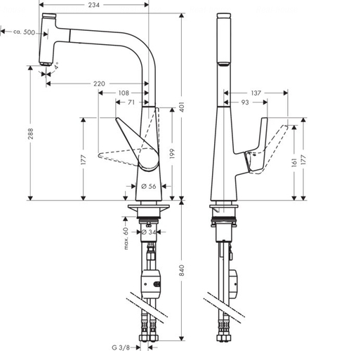 Змішувач для кухні Hansgrohe Тalis Select S (72821) хром хром
