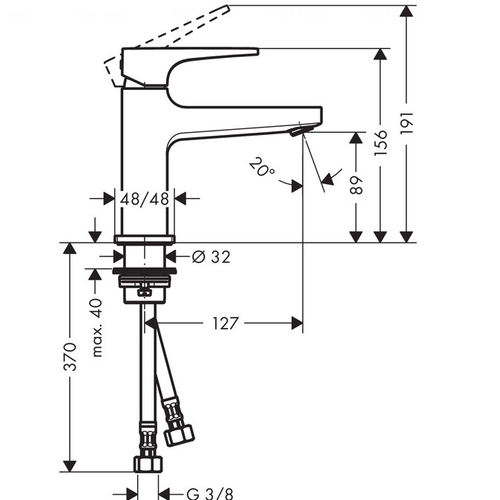 Змішувач для раковини Hansgrohe Metropol 100 (74500000)