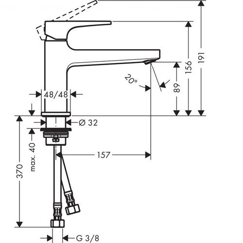 Змішувач для раковини Hansgrohe Metropol 100 (74502000)