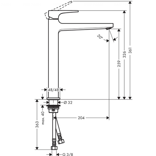Змішувач для раковини Hansgrohe Metropol 260 (74512000)