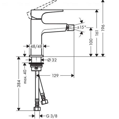 Змішувач для біде Hansgrohe Metropol (74520000)