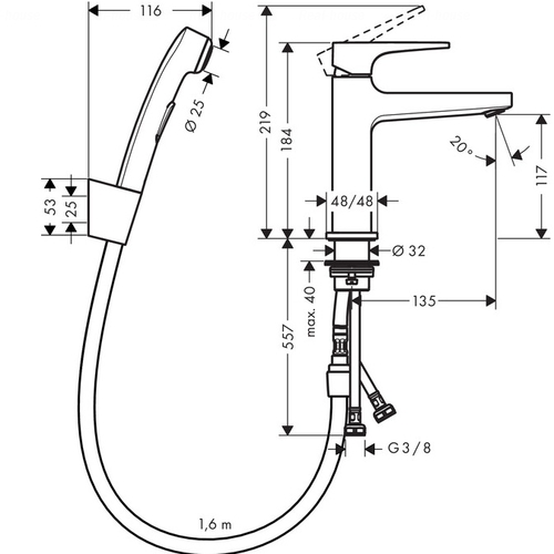 Змішувач для біде Hansgrohe Metropol (74522000)