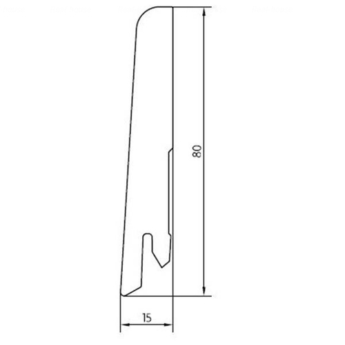 Плінтус Pedross МДФ P050233  ,білий під фарбування 15x80 15x80