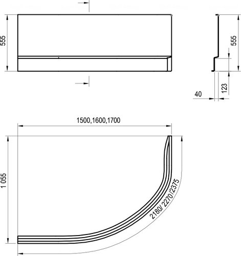 Панель для ванны Ravak A Rosa II 170 см, левая 170 см, левая