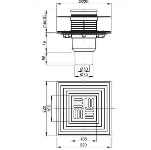 Зливний трап Alca plast APV2324
