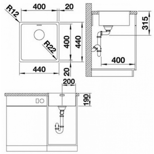 Кухонная мойка Blanco Andano 400-IF (522957)