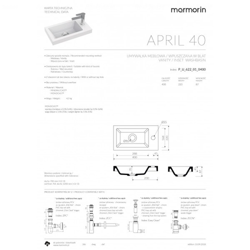 Умивальник Marmorin April 400