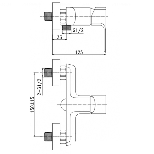Змішувач для душу Invena Nyks BN-28-001-S
