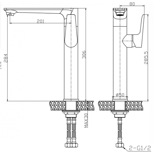 Змішувач для умивальника Invena Dokos BU-19-WB1-V