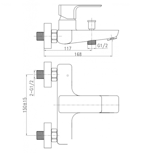 Змішувач для ванни і душу Invena Nyks BW-28-001-S