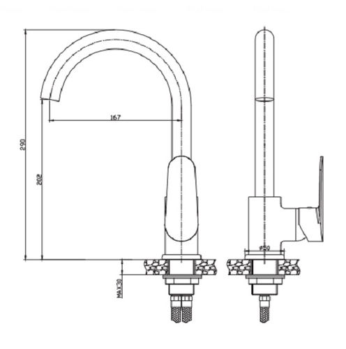 Змішувач для кухні Invena Esla BZ-94-001-V