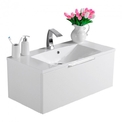 Тумба Fancy Marble Bermuda 1 з раковиною Amelia (Bermuda + 0709101) біла матова біла глянець