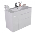 Тумба Fancy Marble Bermuda 2 з умивальником Amelia (Bermuda + 0709101) біла глянець біла глянець