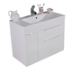 Тумба Fancy Marble Bermuda 2 з умивальником Amelia (Bermuda + 0709101) біла глянець біла глянець