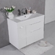 Тумба Fancy Marble Bermuda 2 з умивальником Amelia (Bermuda + 0709101) біла глянець біла глянець