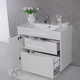 Тумба Fancy Marble Bermuda 2 з умивальником Amelia (Bermuda + 0709101) біла глянець біла глянець