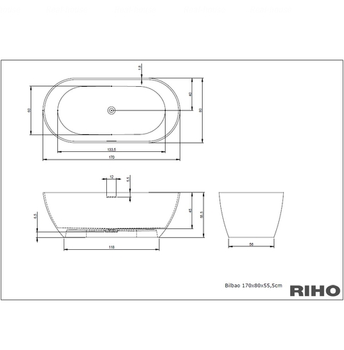 Ванна Riho Bilbao 170x80 (B118001105)