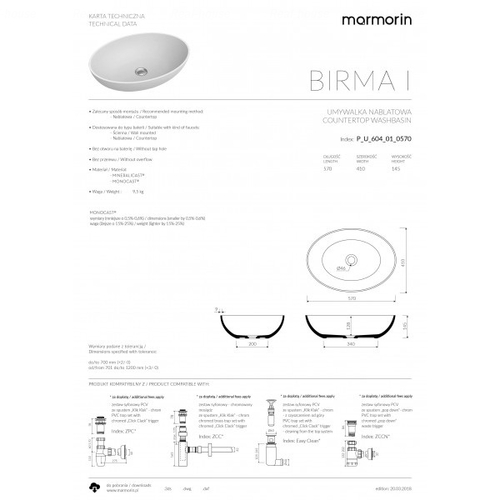 Умивальник Marmorin Birma I (P_U_604_01_0570)