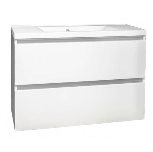 Тумба Fancy Marble Borneo 1000 з раковиною Lucia (Borneo + 1310101) біла глянець біла глянець