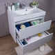 Тумба Fancy Marble Borneo 800 з раковиною Yonna (Borneo + 0608101) біла глянець біла глянець