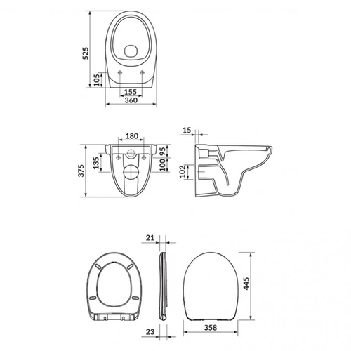 Унітаз підвісний Cersanit Cersania Simple On (S701-554)