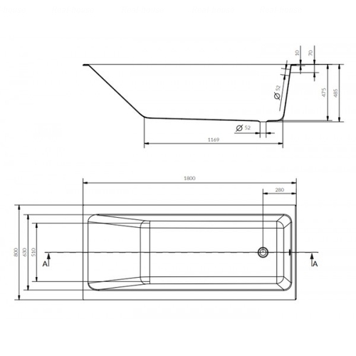 Ванна Cersanit Crea 180x80 (S301-227)