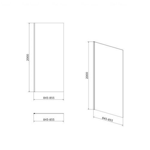 Душевая стенка Cersanit Crea 90x200 (S159-010)