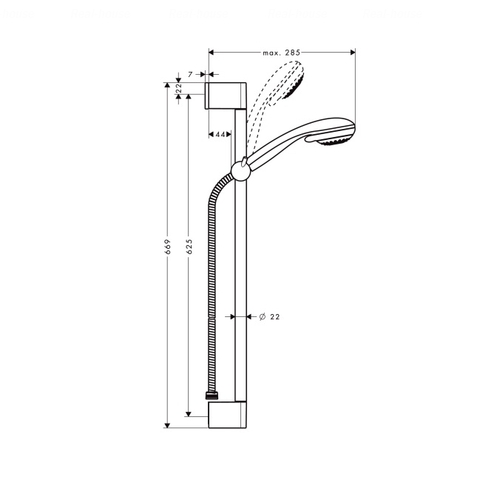 Душевой гарнитур Hansgrohe Crometta 85 Multi 3jet штанга 650 мм штанга 650 мм
