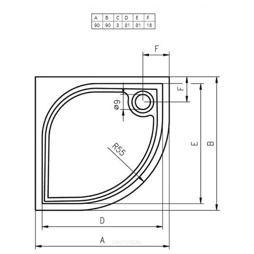 Душевой поддон Riho Kolping 90х90 (DB1400500000000)