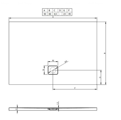Душевой поддон Riho Basel 402 90х80 (DC120050000000S)