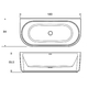 Ванна Riho Desire Wall Mounted B2W Velvet White 180x84 (B089001105)