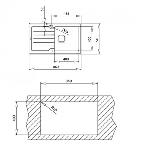 Кухонная мойка Teka Diamond 1B 1D 86 WH (115100012)