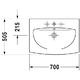 Умивальник Duravit Caro, 700 мм