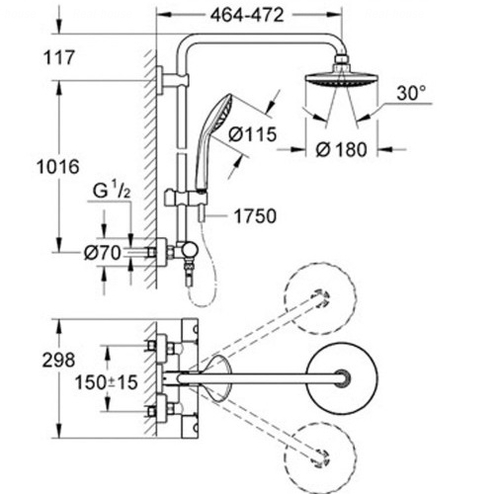 Душова система Grohe Euphoria 27296001