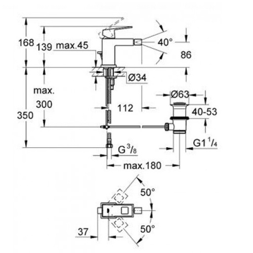 Змішувач для біде Grohe Eurocube 23138000