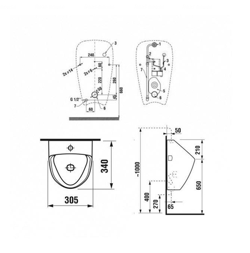 Пісуар Jika Golem sensor, батарейки (H8430700004891)
