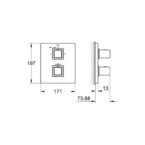 Змішувач для ванни і душу Grohe Grohtherm Cube